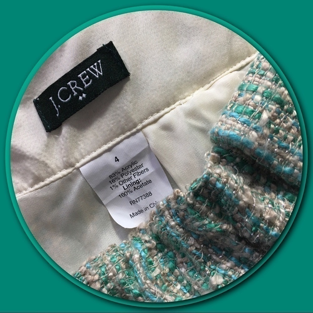 J. CREW FACTORY Surf Tweed Woven Mini Skirt Size 4 - Picture 6 of 6